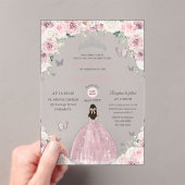 ソフトピンクホワイトフローラプリンセスキンセアニラXV 16 アクリル招待状 (インサイチュ (ポータブル))