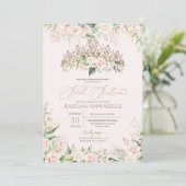 ソフトピンクホワイトロエレガントローズスウィート16誕生日イン 招待状 (スタンド正面)