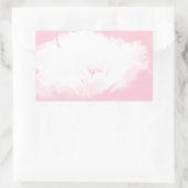 ソフトピンクホワイト牡丹フローラ長方形シール 長方形シール (バッグ)