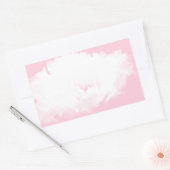 ソフトピンクホワイト牡丹フローラ長方形シール 長方形シール (封筒)