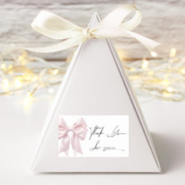 ソフトピンクボウありがとう長方形 長方形シール