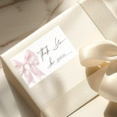 ソフトピンクボウありがとう長方形 長方形シール