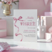 ソフトピンクボウサード誕生日ガール 招待状