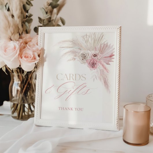 ソフトピンクボホアーチカードとギフト ポスター