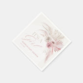 ソフトピンクボホアーチガールベビーシャワー スタンダードカクテルナプキン (角)