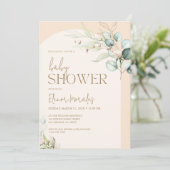 ソフトピンクボホアーチベビーシャワーパーティー 招待状 (スタンド正面)