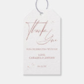 ソフトピンクミニマリストサンキューメッセージカード ギフトタグ (正面)