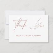 ソフトピンクミニマリスト手書きサンキューカード サンキューカード (正面)