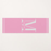 ソフトピンクミニマルとホワイトモノグラム ヨガマット (正面(横))