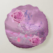 ソフトピンクミュージックノート&バララウンドピロー ラウンドクッション (裏面)