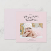 ソフトピンクメリーの小さなクリスマスススススクエアフォトカード シーズンカード (正面/裏面)