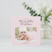 ソフトピンクメリーの小さなクリスマスススススクエアフォトカード シーズンカード (スタンド正面)