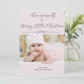 ソフトピンクメリーリトルクリスマスフォトカード シーズンカード (スタンド正面)