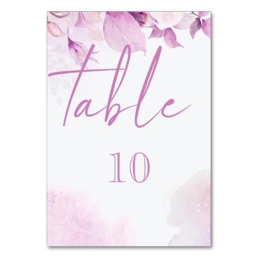 ソフトピンクモダンボホフローラ結婚ズ テーブルナンバー (正面)