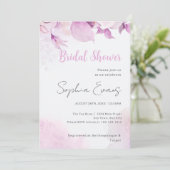 ソフトピンクモダンボホフローラ葉ブライダルシャワー 招待状 (スタンド正面)