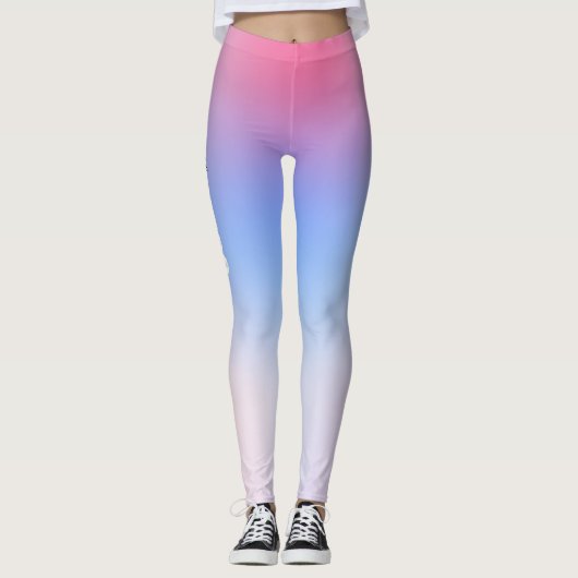 ソフトピンクライトブルージムヨガトレーニング レギンス (正面)