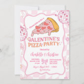 ソフトピンクレトロガレンティーンズ女子パーティー招待状 招待状 (正面)