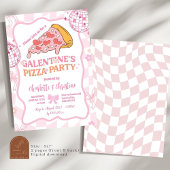 ソフトピンクレトロガレンティーンズ女子パーティー招待状 招待状