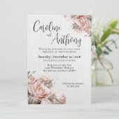ソフトピンクローズエレガントな結婚式 招待状 (スタンド正面)