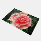 ソフトピンクローズクローズアップ写真美モダンしい ドアマット (アングル)