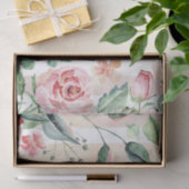 ソフトピンクローズフローラ垂直ストライプ分離 薄葉紙 (ギフト)