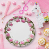 ソフトピンクローズプレート, 9"ラウンド紙プレート ペーパープレート (パーティー)