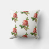 ソフトピンクローズリバーシブルヴィンテージ国 クッション (裏面)