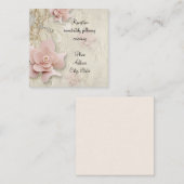 ソフトピンクローズ結婚式招待状エンクロージャカード エンクロージャーカード (正面/裏面)