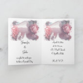 ソフトピンクローズ結婚式招待状カード 招待状 (内部)