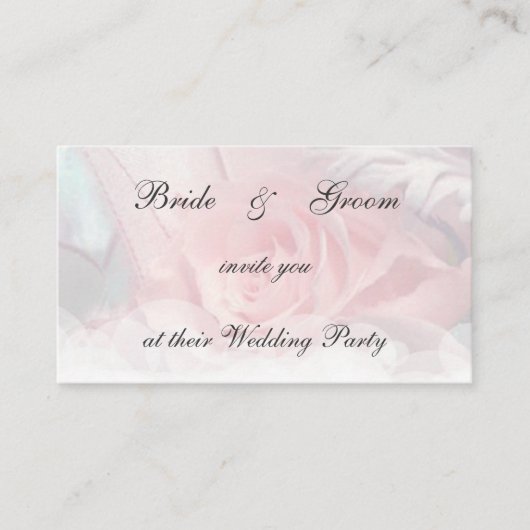 ソフトピンクローズ結婚式招待状 エンクロージャーカード (正面)