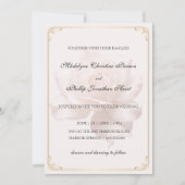 ソフトピンクローズ結婚式招待状 招待状 (正面)