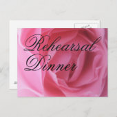 ソフトピンクローズ花びら結婚ズのリハーサル招待状 インビテーションポストカード (正面/裏面)