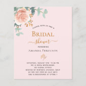 ソフトピンクローズ金ゴールドフローラ予算ブライダルシャワー (正面)