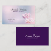 ソフトピンクロータスセレネグラデーションマッサージセラピー 名刺 (正面/裏面)