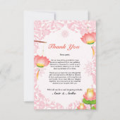 ソフトピンクロータランタンインスパイア結婚インディアン サンキューカード (正面)