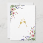 ソフトピンクワイルドフラワーグリーン金ゴールドブライダルシャワー 招待状 (裏面)