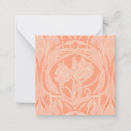 ソフトピンクヴィンテージチューリップギフトエンクロージャカード ノートカード