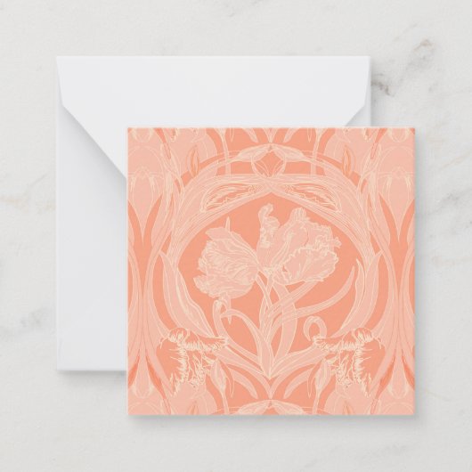 ソフトピンクヴィンテージチューリップギフトエンクロージャカード ノートカード (正面)