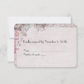 ソフトピンクヴィンテージ縁どフローラRSVP 出欠カード (正面)