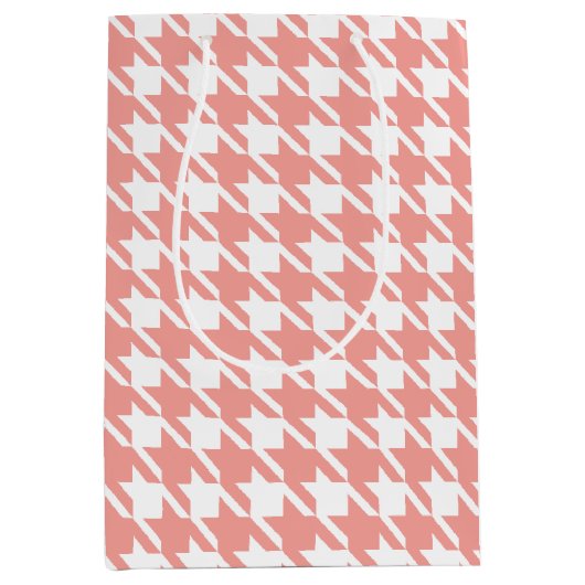 ソフトピンク千鳥格子の抱き枕 ミディアムペーパーバッグ (正面)