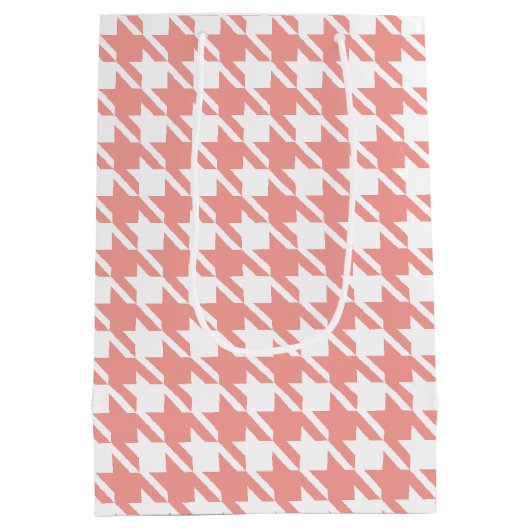 ソフトピンク千鳥格子の抱き枕 ミディアムペーパーバッグ (裏面)