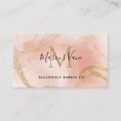 ソフトピンク大理石カスタム製アーティストカード 名刺 (正面)
