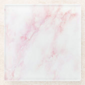 ソフトピンク大理石テクスチャ ガラスコースター (正面)