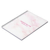 ソフトピンク大理石テクスチャ ノートブック (左側)