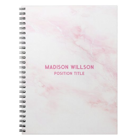 ソフトピンク大理石テクスチャ ノートブック (正面)