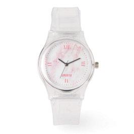 ソフトピンク大理石テクスチャ 腕時計