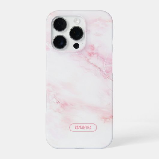 ソフトピンク大理石テクスチャ iPhoneケース (裏面)