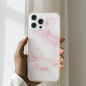 ソフトピンク大理石テクスチャ iPhoneケース
