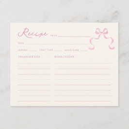 ソフトピンク手引き弓ブライダルシャワーレシピカード エンクロージャーカード