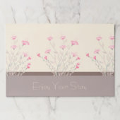 ソフトピンク梅及びクリーム花紙ランチョンマット ペーパーパッド (正面)